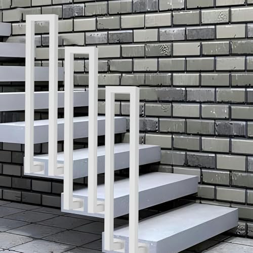 GZYHDC Treppengeländer Weiß, Treppenhandlauf für 1 Stufe, industriell verzinkte quadratische Griffstange für Zuhause, Kindergarten, Handlauf (55cm) von GZYHDC