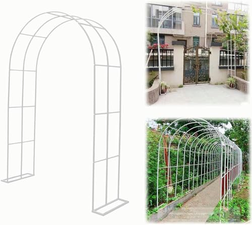 Gartenbogen Große Metall Rosenbogen Pergola für Kletterpflanzen Hochzeitslänge 80-350 cm Breite für Gartenmöbel und Dekorationen (Color : Green, Size : 120x220cm) von GZYHDC