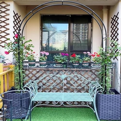 Großer Gartenbogen aus schwarzem Metall für Rosen für Pflanzen 120 x 220 cm 140 x 230 cm 180 x 220 cm 300 x 220 cm Hochzeitsschleife mit Pergolabogen Basis (Größe: Breite 180 x Höhe 220 cm) von GZYHDC
