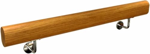 Holzhandlauf mit Halterungen, Treppengeländer zur Wandmontage, rutschfeste Innenleiter für Sicherheit und Unterstützung in Fluren Holzhandlauf mit Halterungen, Treppengeländer zur Wandmontage, rutschfeste Innenleiter für Sicherheit und Unterstützung in Fluren von GZYHDC