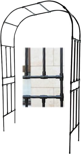 Rosenbogen für robuste Kletterrosen Garten 120/150/180/19/29/220/230/240/250/280/300cm Gartenbogen Dekoration (Größe: 150x240x40cm) von GZYHDC