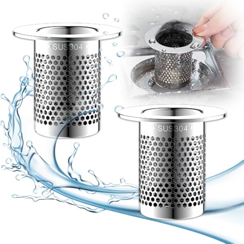 GZYYANG 2 Stück 5.5 cm Sieb Waschbecken Edelstahl, Abflusssieb Dusche, Haarsieb Dusche, Abflusssieb Waschbecken, Sieb Dusche Abfluss Haare, Einsetzbar für Badewanne Badezimmer Küche von GZYYANG