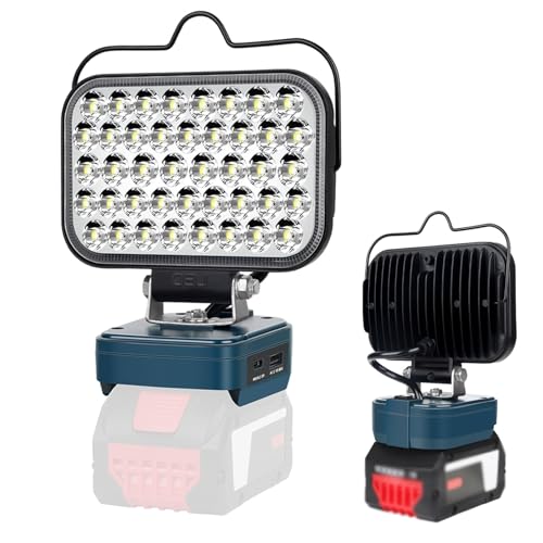 GZYZ Lampe Für Bosch GBA 18V Akku,126W 5800LM Kabellose Arbeitsleuchte,Tragbare LED Strahler Flutlichter Baustellen Lampe mit USB & TYP C für Camping, Garagen, Autoreparatur von GZYZ