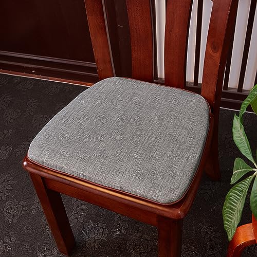 GZYZPDF Sitzkissen für Küchenstühle,weiche Esszimmerstühle Pads Leinen Stuhl Kissen Krawatten rutschfeste Sitzpolster Grau 45x43cm von GZYZPDF