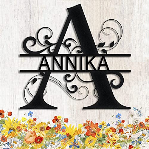 Personalisierter Metall Schild Familiennamen Anfangsbuchstabe Dekoschild Türschild, Selbst Gestalten Kunstdekor, Personalisiert Türschild Monogramm Namensschild Haustür Alphabet dekoratives Schild von GZYZXP
