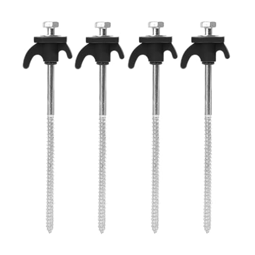 10/8/4/2 Stück Schraubanker-Zeltpflöcke 20 Cm Kohlenstoffstahl-Zeltpflöcke Spike-Haken Campingzeltnagel Spiraltyp-Überdachungspflöcke For Den Außenbereich(Black - 4pcs) von GZZBDGFIY