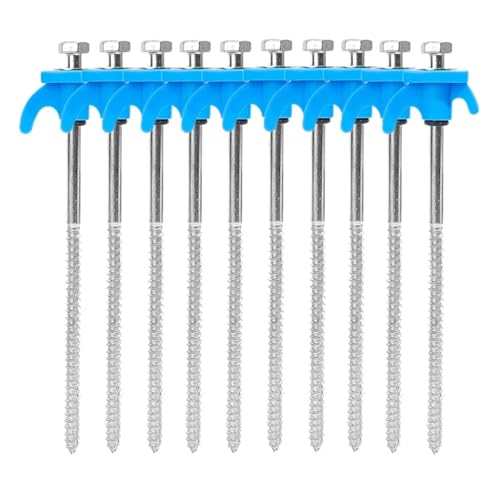 10/8/4/2 Stück Schraubanker-Zeltpflöcke 20 Cm Kohlenstoffstahl-Zeltpflöcke Spike-Haken Campingzeltnagel Spiraltyp-Überdachungspflöcke For Den Außenbereich(Blue - 10pcs) von GZZBDGFIY