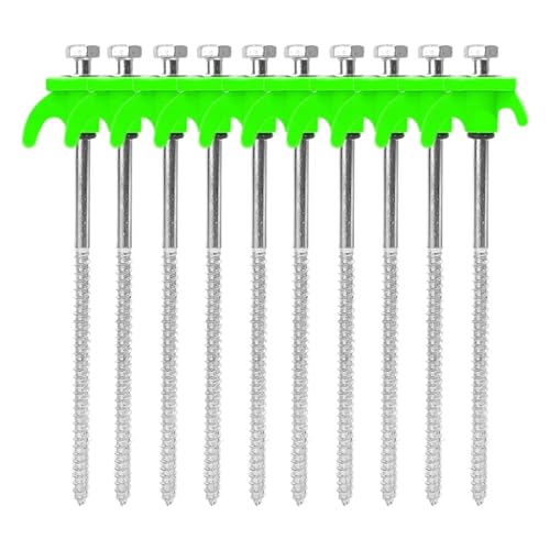 10/8/4/2 Stück Schraubanker-Zeltpflöcke 20 Cm Kohlenstoffstahl-Zeltpflöcke Spike-Haken Campingzeltnagel Spiraltyp-Überdachungspflöcke For Den Außenbereich(Green - 10pcs) von GZZBDGFIY