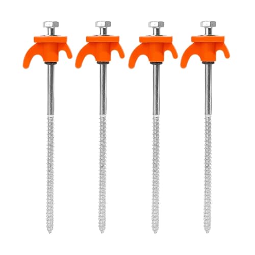 10/8/4/2 Stück Schraubanker-Zeltpflöcke 20 Cm Kohlenstoffstahl-Zeltpflöcke Spike-Haken Campingzeltnagel Spiraltyp-Überdachungspflöcke For Den Außenbereich(Orange - 4pcs) von GZZBDGFIY