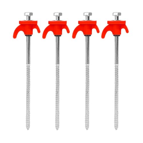 10/8/4/2 Stück Schraubanker-Zeltpflöcke 20 Cm Kohlenstoffstahl-Zeltpflöcke Spike-Haken Campingzeltnagel Spiraltyp-Überdachungspflöcke For Den Außenbereich(Red - 4pcs) von GZZBDGFIY