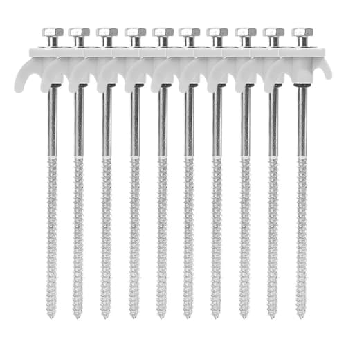 10/8/4/2 Stück Schraubanker-Zeltpflöcke 20 Cm Kohlenstoffstahl-Zeltpflöcke Spike-Haken Campingzeltnagel Spiraltyp-Überdachungspflöcke For Den Außenbereich(White - 10pcs) von GZZBDGFIY