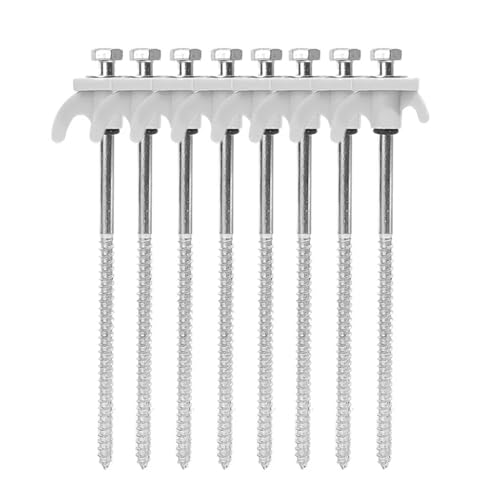 10/8/4/2 Stück Schraubanker-Zeltpflöcke 20 Cm Kohlenstoffstahl-Zeltpflöcke Spike-Haken Campingzeltnagel Spiraltyp-Überdachungspflöcke For Den Außenbereich(White - 8pcs) von GZZBDGFIY