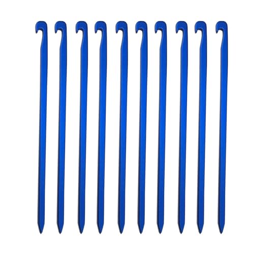 10 Stück/Los 16 Cm Aluminiumlegierung Zeltheringe Gartenpfähle Bodennagel Hochleistungshängematte Camping, Kompatibel Mit Abspannleine, Markisenüberdachung Überdachung(Blue) von GZZBDGFIY