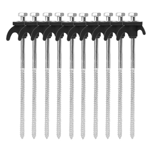 10 Stück Schraubanker-Zeltpflöcke, 20 Cm, Kohlenstoffstahl, Zeltheringe, Spike-Haken, Campingzelt, Nagel, Spiraltyp, Baldachinpflöcke For Den Außenbereich(Black - 10pcs) von GZZBDGFIY