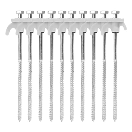 10 Stück Schraubanker-Zeltpflöcke, 20 Cm, Kohlenstoffstahl, Zeltheringe, Spike-Haken, Campingzelt, Nagel, Spiraltyp, Baldachinpflöcke For Den Außenbereich(White - 10pcs) von GZZBDGFIY