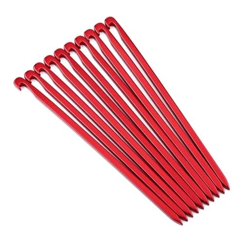 10 Stücke 16cm Zelt Heringe Aluminium Legierung Baldachin Nagel Markise Spike(Red) von GZZBDGFIY