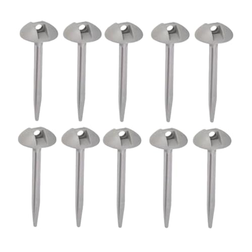 10 Stücke Pilz Gewölbte Teppich Heringe Marke 95mm Grau Zelt Heringe Kunststoff Garten Nägel Zelt(10pcd) von GZZBDGFIY