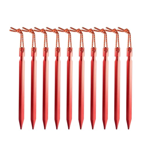 10 Teile/los 18cm Aluminium Legierung Hof Baldachin Heringe Garten Stakes Boden Nagel Mit Reflektierende Kabel Hängematte Camping(10pcs Yellow) von GZZBDGFIY