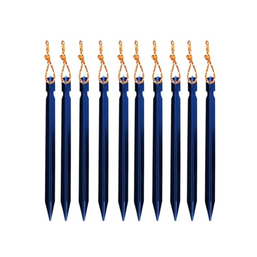 10 Teile/los 18cm Aluminium Legierung Hof Baldachin Heringe Garten Stakes Boden Nagel Mit Reflektierende Kabel Hängematte Camping(Blue) von GZZBDGFIY