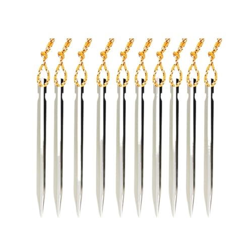 10 Teile/los 18cm Aluminium Legierung Hof Baldachin Heringe Garten Stakes Boden Nagel Mit Reflektierende Kabel Hängematte Camping(Silver) von GZZBDGFIY