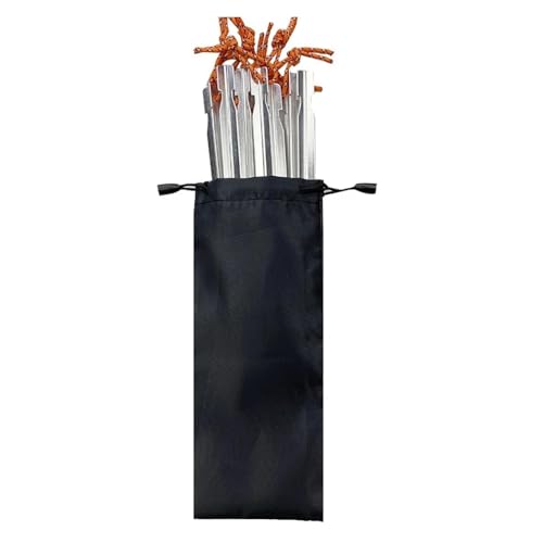 18 Cm Zeltheringe Aluminium Zeltpfahl Bodennägel Mit Reflektierendem Seil Outdoor Camping Wanderausrüstung Zeltzubehör(10PCS Silver withbag) von GZZBDGFIY