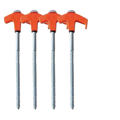 4/8 Stück Zeltheringe For Einschrauben, Schraubheringe, 20/25 Cm, Campingheringe Mit Aufbewahrungstasche, Leuchtet Im Dunkeln For Vordächer, Zelte(4pcs 25cm) von GZZBDGFIY