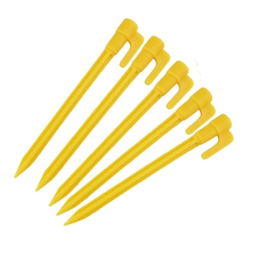 5/10 Stücke 14,5 Cm Heringe Kunststoff Zelt Hering 5 Farben Zelt Heringe Outdoor Nägel Camping Zelt Zubehör(Yellow-10pcs) von GZZBDGFIY