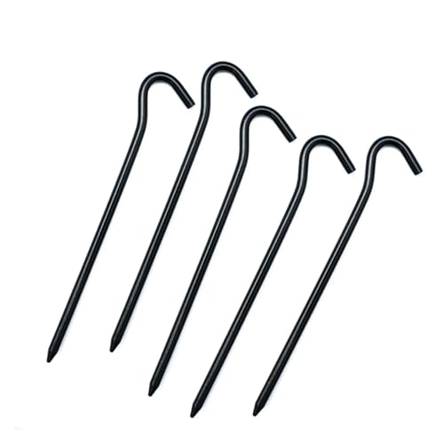 5 Stück Camping-Zeltpfähle, Aluminium-Bodenpfähle, Hartmetall-Zeltheringe, Robuste Stahl-Campingpfähle For Den Hof, Planenhaken(Black) von GZZBDGFIY