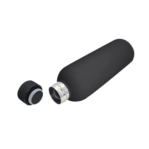 500 Ml Edelstahl-Isolierbecher Mit Kleiner Öffnung, Tragbare Outdoor-Sport-Wasserflasche(Black) von GZZBDGFIY