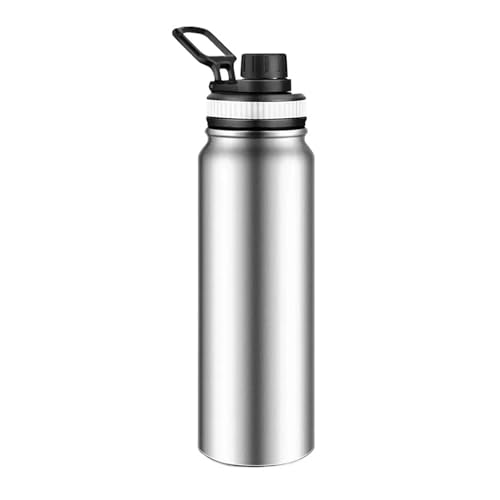 600/800/1000ML Tragbare Thermosflasche 304 Edelstahl Reisebecher Doppelwandige Vakuumflasche Wasserflasche(800ml,White) von GZZBDGFIY