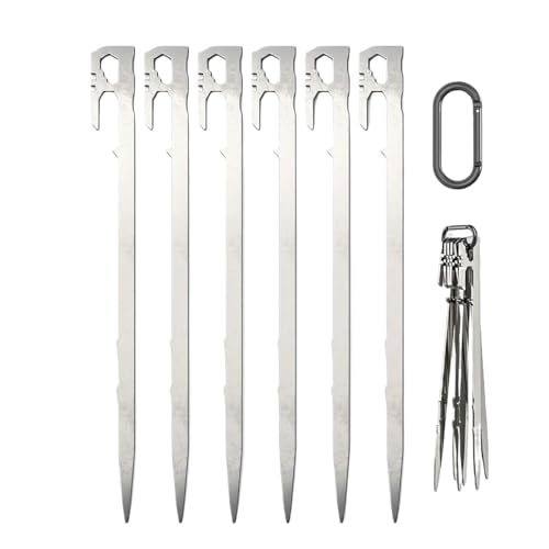 6Pcs Camping Zelt Heringe Baldachin Zelt Pegs 28cm Edelstahl Garten Boden Nagel Strand Markisen Hängematte Trampolin Zubehör 6Pcs Camping Zelt Heringe Baldachin Zelt Pegs 28cm Edelstahl Garten Boden Nagel Strand Markisen Hängematte Trampolin Zubehör von GZZBDGFIY
