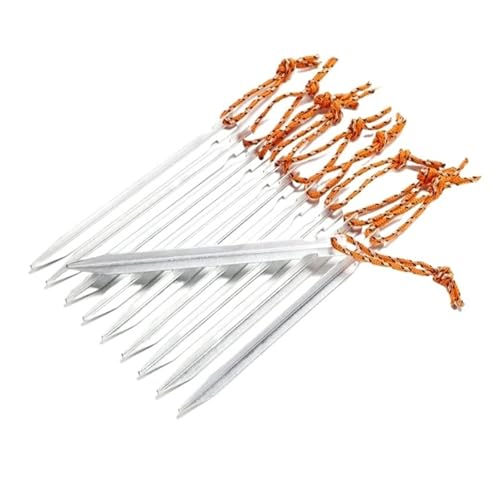 8 Stück Zeltheringe Aus Aluminiumlegierung – 18 Cm Winddichte Heringe, Camping-Bodennägel For Sand/Schnee/Felsen, Wanderzubehör(Silver 8pcs) von GZZBDGFIY