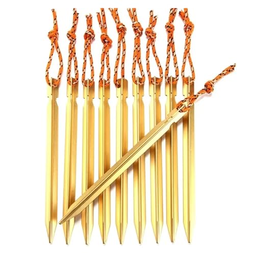 8 Stück Zeltheringe Aus Aluminiumlegierung – 18 Cm Winddichte Heringe For Sand/Schnee/Felsen, Camping-Bodennägel Mit Karabiner(Yellow) von GZZBDGFIY