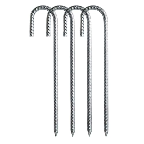 Bewehrungsstäbe, Metallzaunstäbe, Verzinkter Stahl, Bodenanker For Campingzelt, Trampolin, Fußballtore, Hof, Garten(4pcs) von GZZBDGFIY
