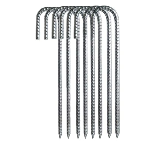 Bewehrungsstäbe, Metallzaunstäbe, Verzinkter Stahl, Bodenanker For Campingzelt, Trampolin, Fußballtore, Hof, Garten(8pcs) von GZZBDGFIY