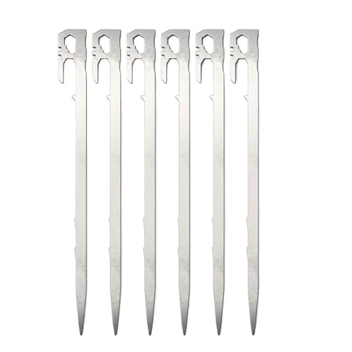 Camping Zelt Heringe 6Pcs Baldachin Zelt Heringe 28cm Edelstahl Garten Boden Nagel Strand Markisen Hängematte Trampolin Zubehör von GZZBDGFIY