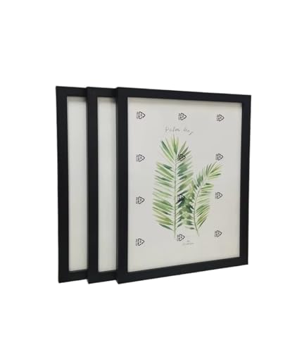 GZZBDGFIY Bilderrahmen, 3 Schwarz-weiße Aprikosen-Fotorahmen Aus Massivholz Im Format A4 A3, Geeignet for Aufhängen An Der Wand Oder Als Posterrahmen Auf Dem Tisch(Black-3pcs,30x42cm) von GZZBDGFIY