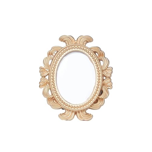 GZZBDGFIY Goldener Vintage-Fotorahmen Aus Kunstharz, Ovaler Mini-Barock-Bilderrahmen, Vertikales Desktop-Display for Aktivitäten for Thema Liebe – Kein Foto Eingefügt von GZZBDGFIY