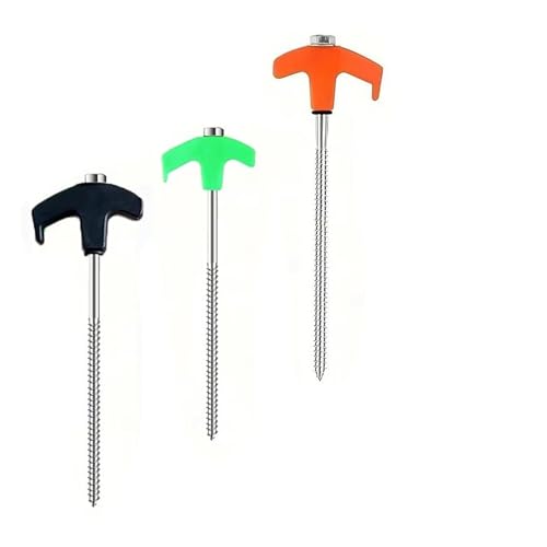 Kompatibel Mit MuqiNush, 4 Stück Outdoor-Zeltnagelschrauben, Ankerpfähle, Heringe, Schrauben In Zelten, Erdnägel, Kohlenstoffstahl, Sechseckiger Kunststoffkopf(4Pcs Greeen-25cm) von GZZBDGFIY
