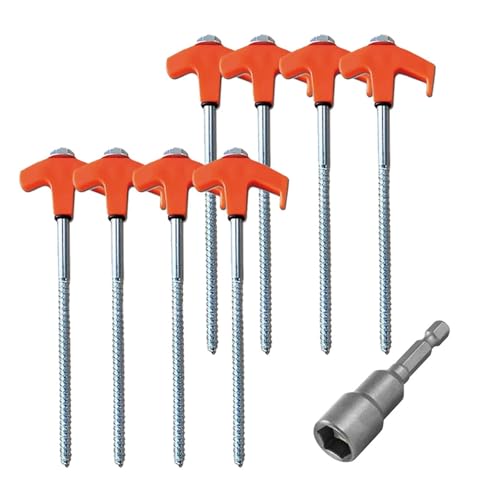 Robuste Spiralschraube Mit Innensechskant, Heringe, Bodenanker, Campingheringe, Zeltbodennagel, Einschraub-Heringe For Campingzelte(Orange) von GZZBDGFIY