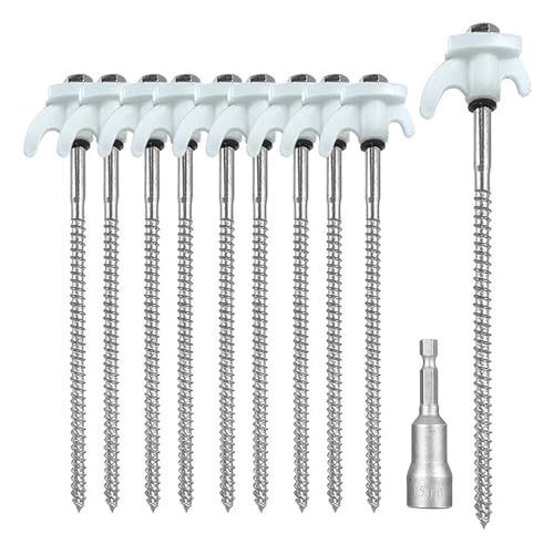 Spiralschrauben Mit Innensechskant, Heringe, Bodenanker, Campingheringe, Zeltbodennagelschraube For Campingzeltheringe(White Silver Plated) von GZZBDGFIY