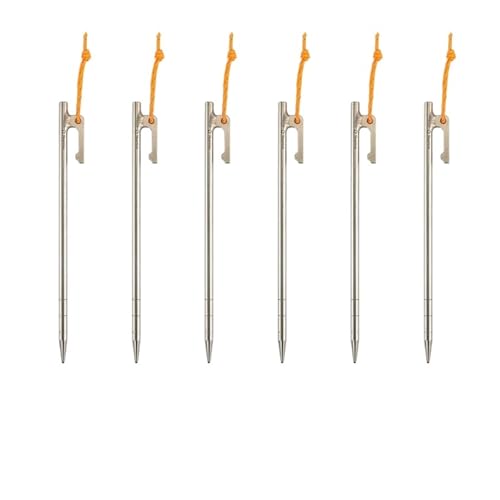 Titan-Zeltheringe, Bodennägel For Den Außenbereich, Baldachinpfähle, Kompatibel Mit Thous Winds, Camping- Und Wanderzubehör, 20 Cm, 25 Cm, 30 Cm(20cm 6 PCS) von GZZBDGFIY