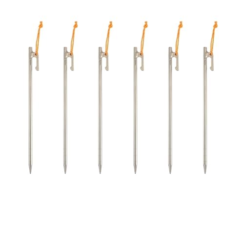 Titan-Zeltheringe, Bodennägel For Den Außenbereich, Baldachinpfähle, Kompatibel Mit Thous Winds, Camping- Und Wanderzubehör, 20 Cm, 25 Cm, 30 Cm(25cm 6 PCS) von GZZBDGFIY