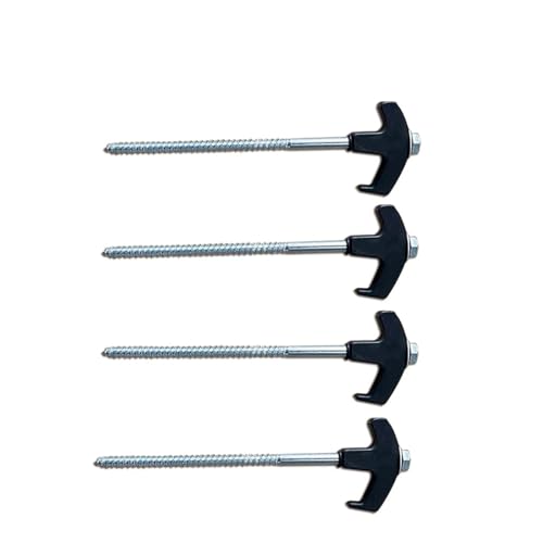 Zeltheringe For Einschrauben, 4 Stück, Zeltheringe, Bodenanker, Zeltheringe For Einschrauben, Camping-Metall-Gewindespikes(Black-20cm) von GZZBDGFIY