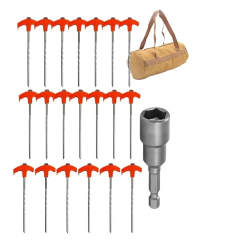 Zeltnägel Mit Metallgewinde Und Innensechskant, Stahlheringe For Den Außenbereich, Spiralschraube, Campingpfähle For Harten Boden(20pcs) von GZZBDGFIY