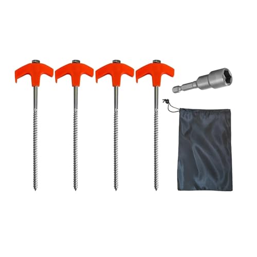 Zeltnägel Mit Metallgewinde Und Innensechskant, Stahlstifte For Den Außenbereich, Spiralschraube, Campingpfähle For Campingvorzelte(4pcs) von GZZBDGFIY