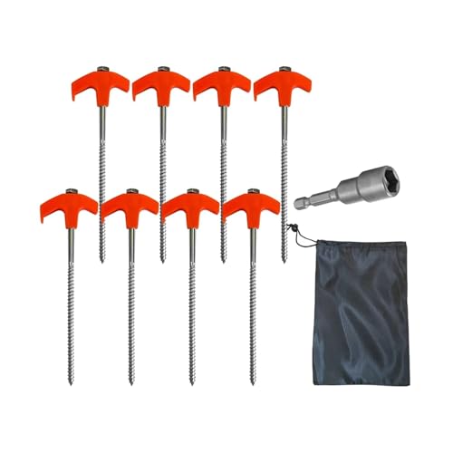 Zeltnägel Mit Metallgewinde Und Innensechskant, Stahlstifte For Den Außenbereich, Spiralschraube, Campingpfähle For Campingvorzelte(8pcs) von GZZBDGFIY