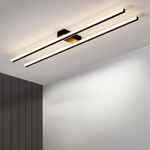 Deckenlampe LED Deckenleuchte Modern Design Schlafzimmerlampe Küchenlampe 2 Rechtecke Lampe Decke Wohnzimmerlampe Flurlampe Deckenbeleuchtung für Schlafzimmer Küche Flur (Schwarz Neutrales Licht,48CM) Deckenlampe LED Deckenleuchte Modern Design Schlafzimmerlampe Küchenlampe 2 Rechtecke Lampe Decke Wohnzimmerlampe Flurlampe Deckenbeleuchtung für Schlafzimmer Küche Flur (Schwarz Neutrales Licht,48CM) von GZZBMY