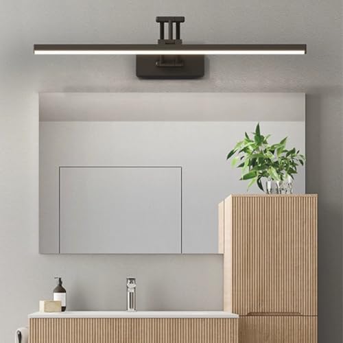 Drehbare 180° Wandleuchte Moderne LED Spiegelleuchte Badezimmer Wandlampe Waschraum Spiegel Wandbeleuchtung Kronleuchter Eitelkeit für Hotel Nachttisch Wandlicht Lampen (Schwarz Weißes Licht,40CM) von GZZBMY