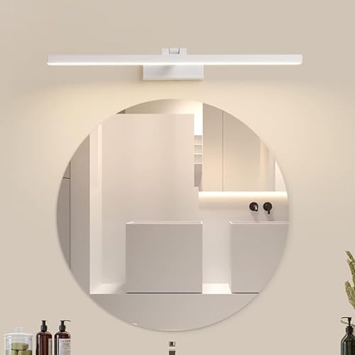 GZZBMY LED Badezimmer Lampe Verstellbare 180° Spiegelleuchte Badlicht über Spiegel Wandlampe Wasserdicht IP44 Länge Hohe Helligkeit Beleuchtung Wandleuchte Modern Keller (Silber Warms Licht,60CM 14W) GZZBMY LED Badezimmer Lampe Verstellbare 180° Spiegelleuchte Badlicht über Spiegel Wandlampe Wasserdicht IP44 Länge Hohe Helligkeit Beleuchtung Wandleuchte Modern Keller (Silber Warms Licht,60CM 14W) von GZZBMY